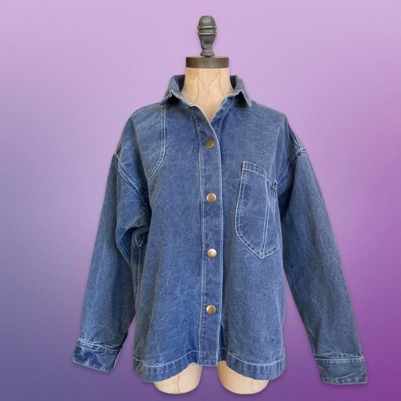 OVERSIZED DENIM JACKET URBAN OUTFITTERS MINER DENIM JACKET - Picture 3 of 8